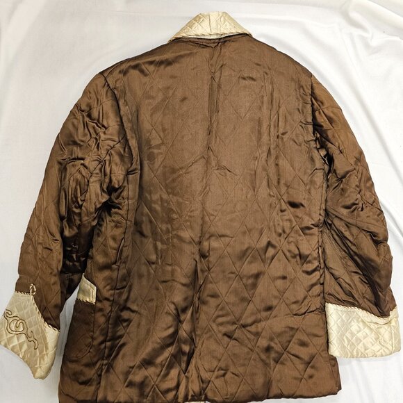 Vintage Brown Silk Japanese Quilted Jacket - Picture 5 of 5
